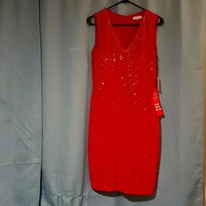 Calvin Klein Size 8 Red Dress